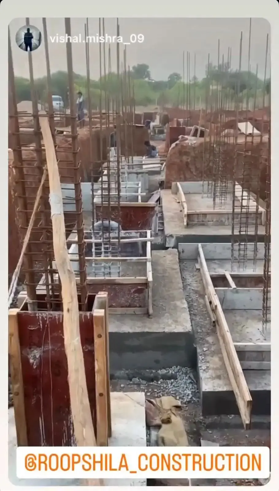 Home under construction, structure stage, Raipur