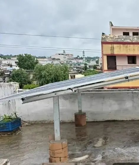 Rooftop solar panel installation, Chhura